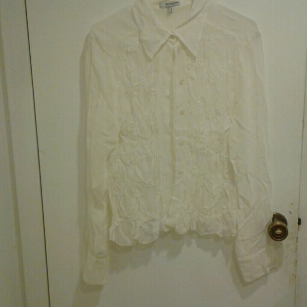White button up blouse